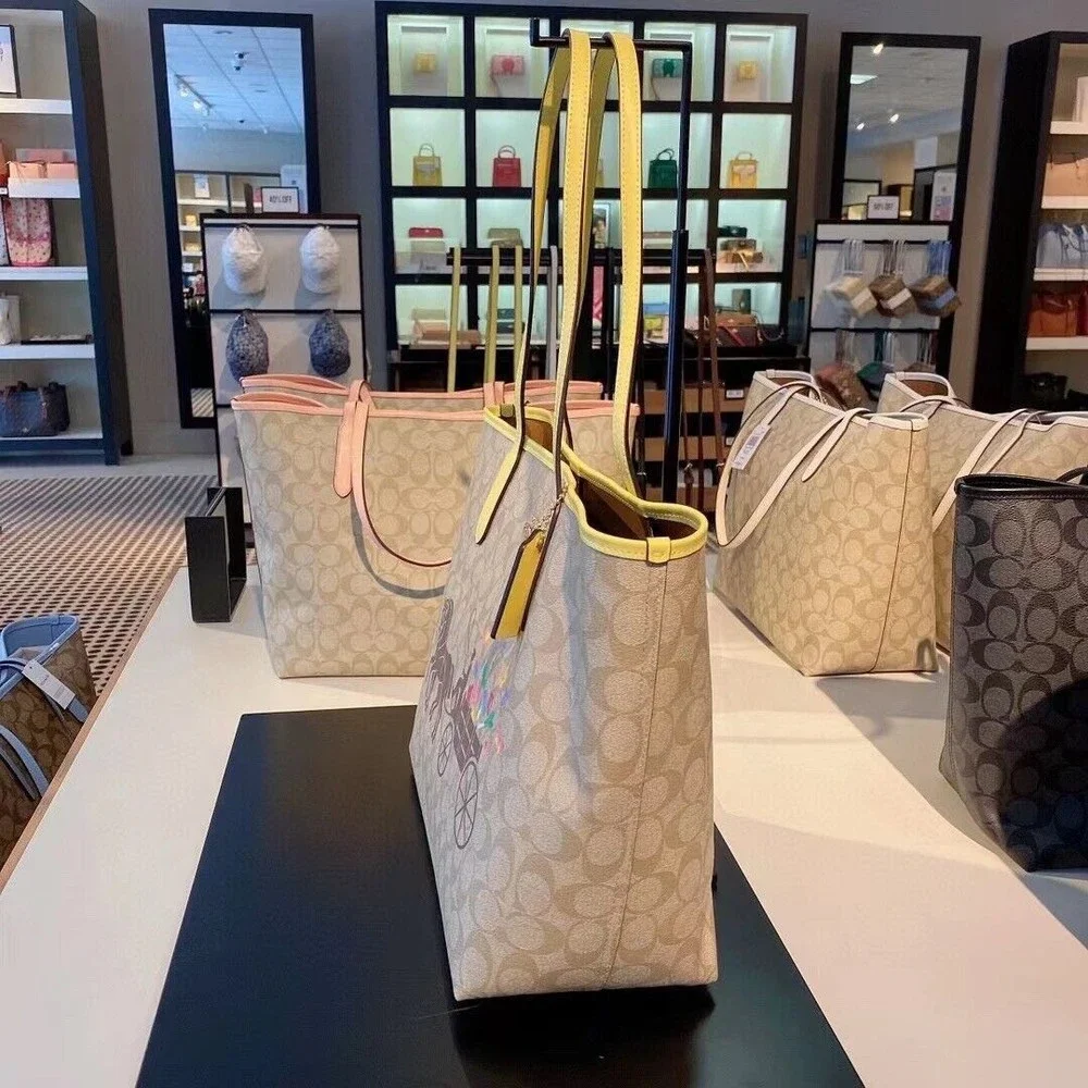 NWT Coach C8605 City Tote Dreamy Veggie Horse And Carriage Signature Org $378 - Picture 2 of 10